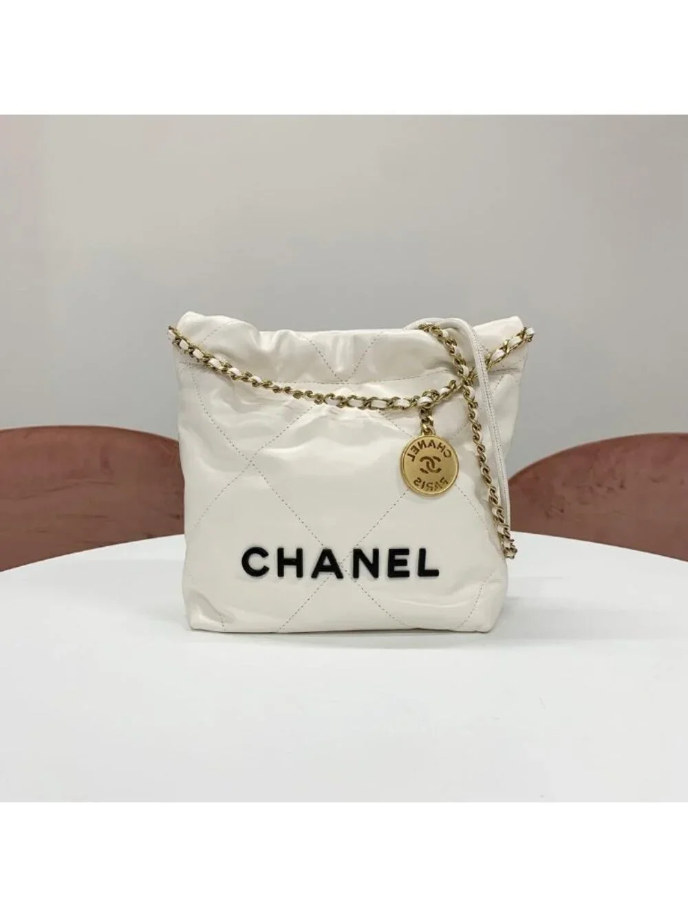 Chanel 22 Mini CC Logo Calfskin Shoulder Bag